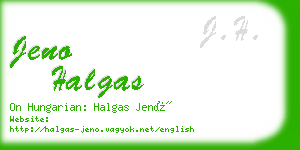 jeno halgas business card